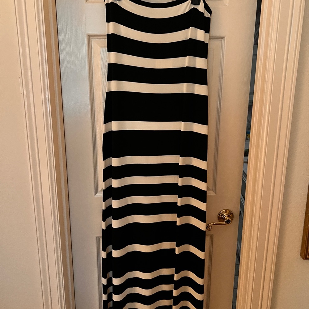 Black and White Striped Maxi Dress